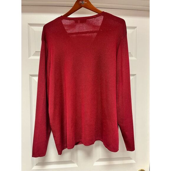 Caslon Burgundy Knit Cardigan Sweater sz 3X NWOT - Picture 7 of 8